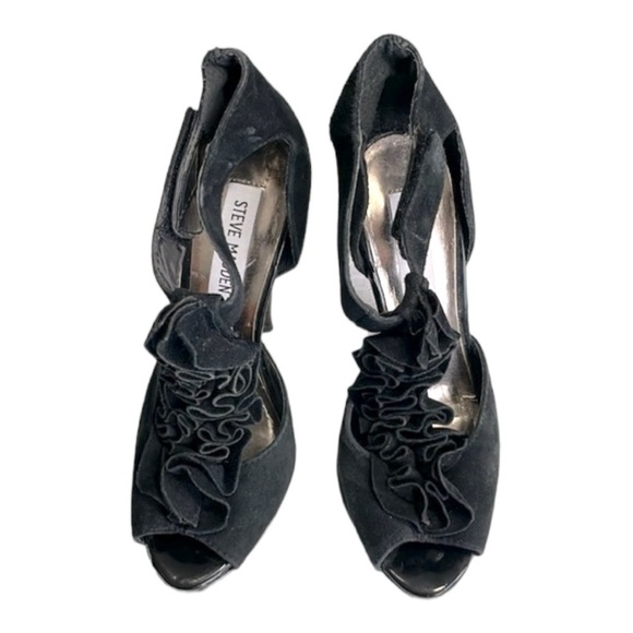 Steve Madden Black Suede High Heels - Picture 2 of 8